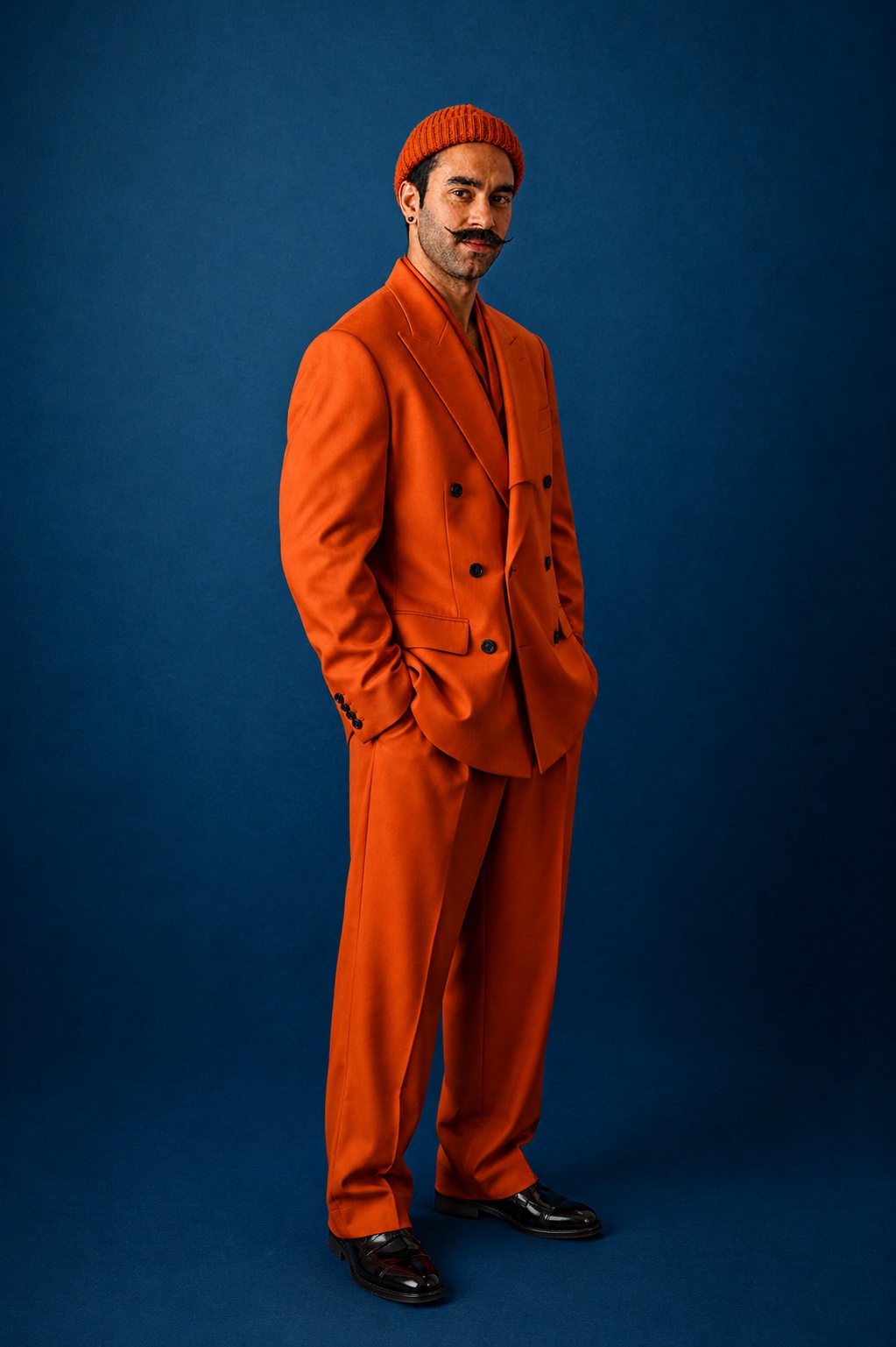 David Rehkamp in an orange suit
